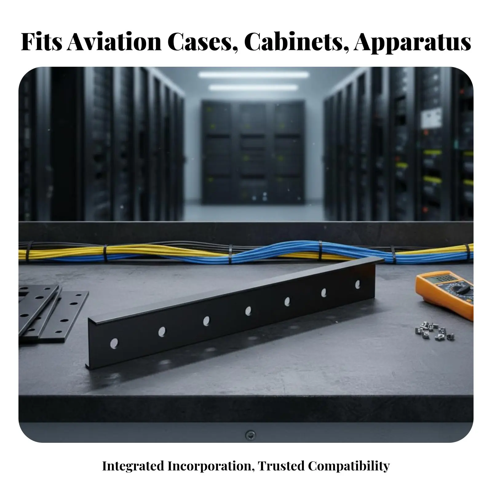 2 Pieces 10U Round Hole Mounting Plate Robust Duty Mounting Rail for IT Professionals, Audio Engineers, Travel Cases