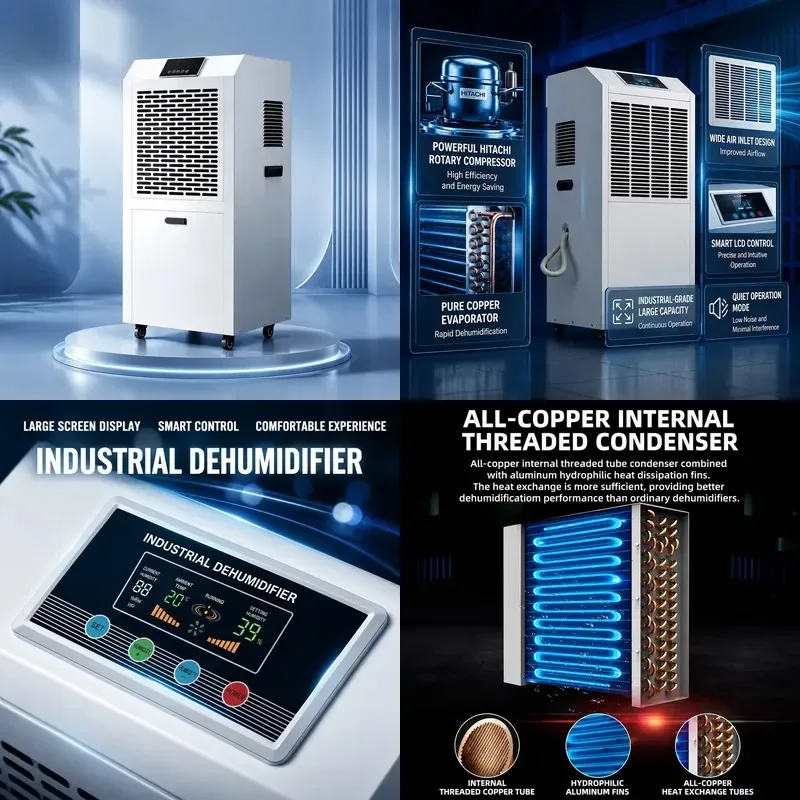 Industrial Commercial Dehumidifier High Power for Workshop Warehouse Basement Villa Home Storage Room