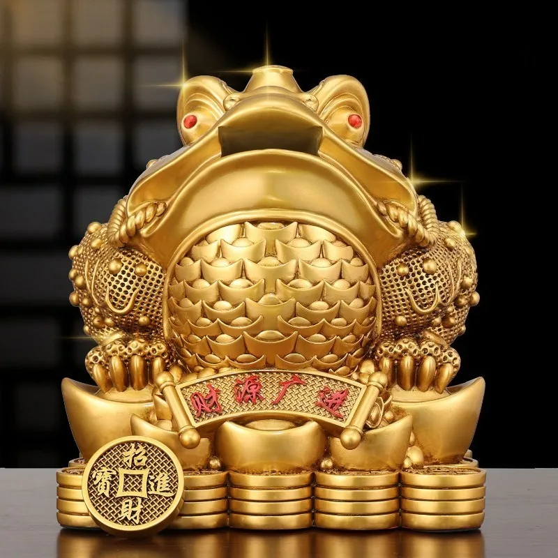 Chinese Style Zhaocai Golden Toad Ornament Opening Mouth To Attract Wealth Ornament Store Savings Jar Opening Gift