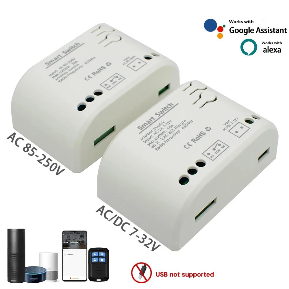 WLAN Smart-Schalter 1-Kanal 7-32V Mini WLAN-Lichtsteuerung 433 RF-Empfänger Tor- und Garagenöffner 10A Kompatibel mit Tuya App 1-Kanal-Relais – Detail 6