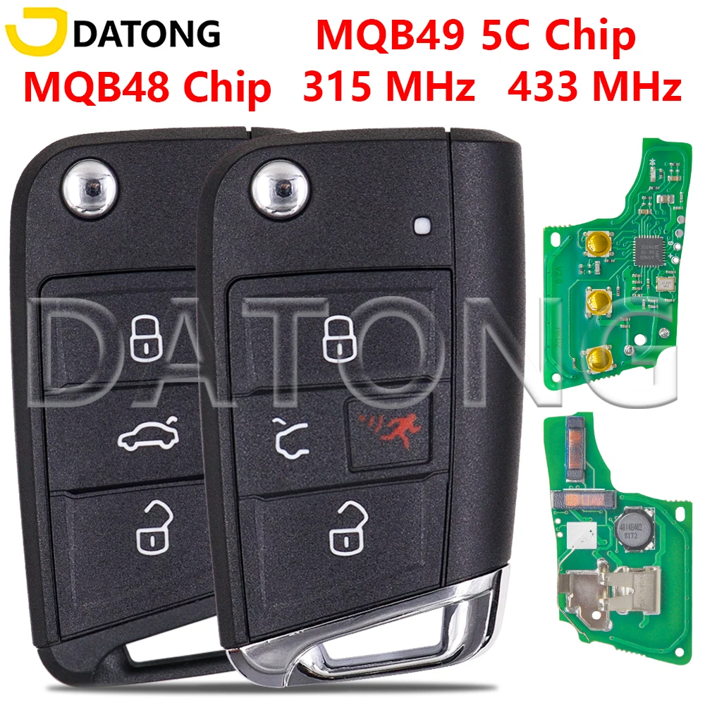 DT 315 433MHz MQB48 Chip MQB49 5C Chip Car Key For VW Volkswagen Golf 7 MK7 Tiguan 2 Touran 2 Polo Skoda Octavia‑A7 Seat Leon‑5F
