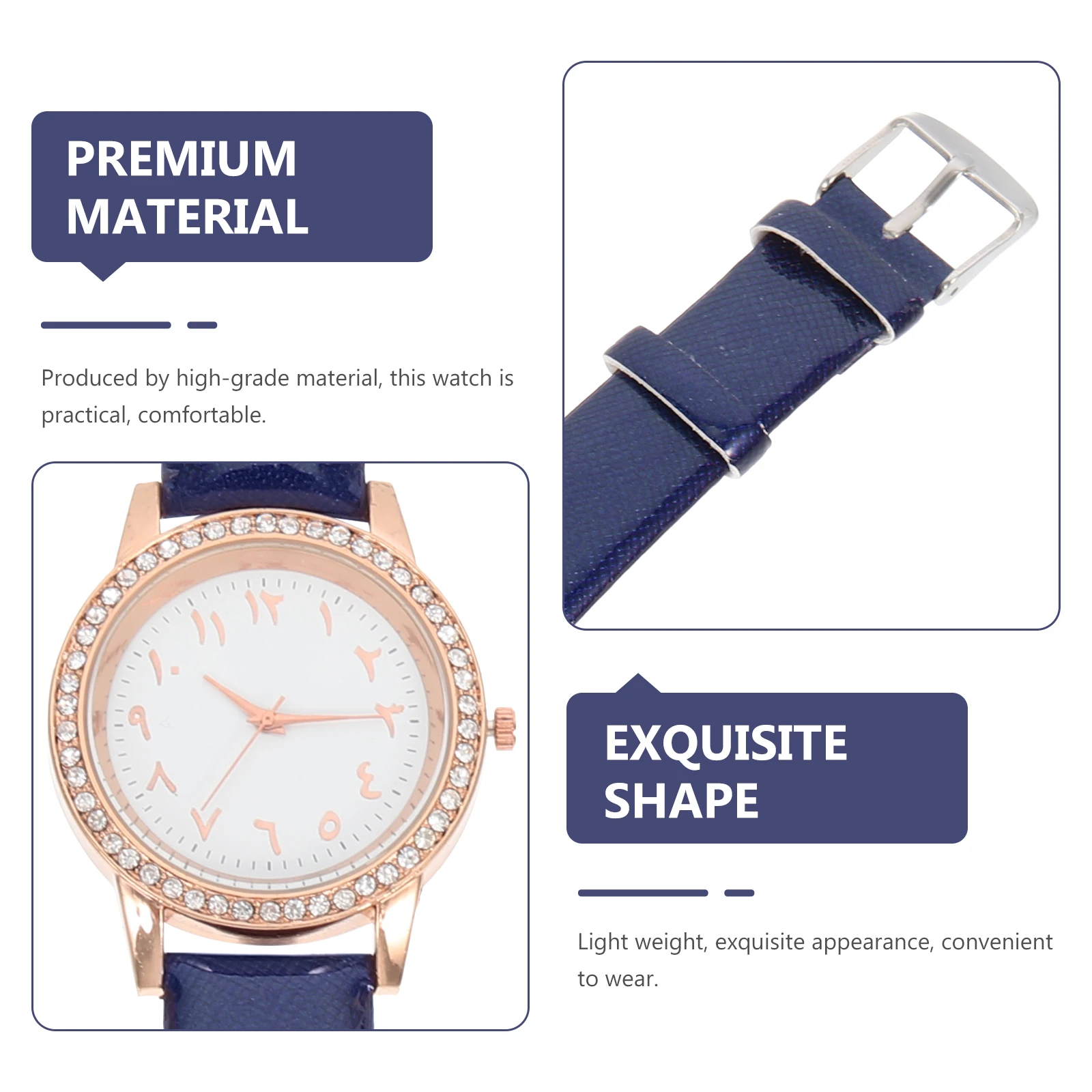 

Decorative Women with PU Strap Stainless Steel Quartz Adjustable Wristwatch for Her Lightweight Women Watch Gift