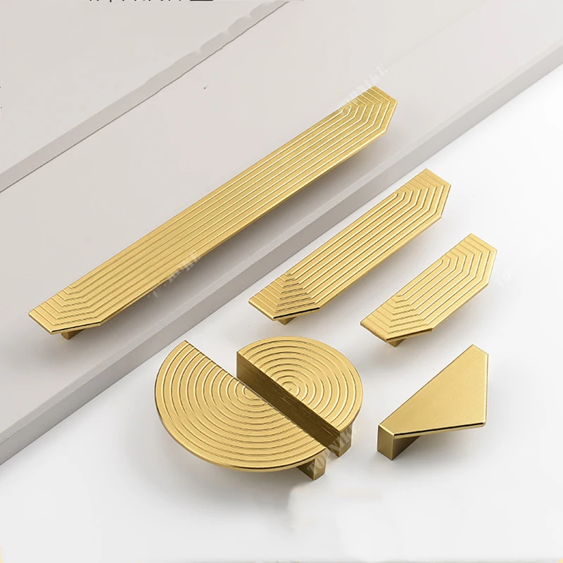 LCH New Chinese Style Bronze Brushed Brass Aluminium Alloy Drawer Handle Cabinet Pull Door Knobs Hole Pitch 32 64 96 192mm