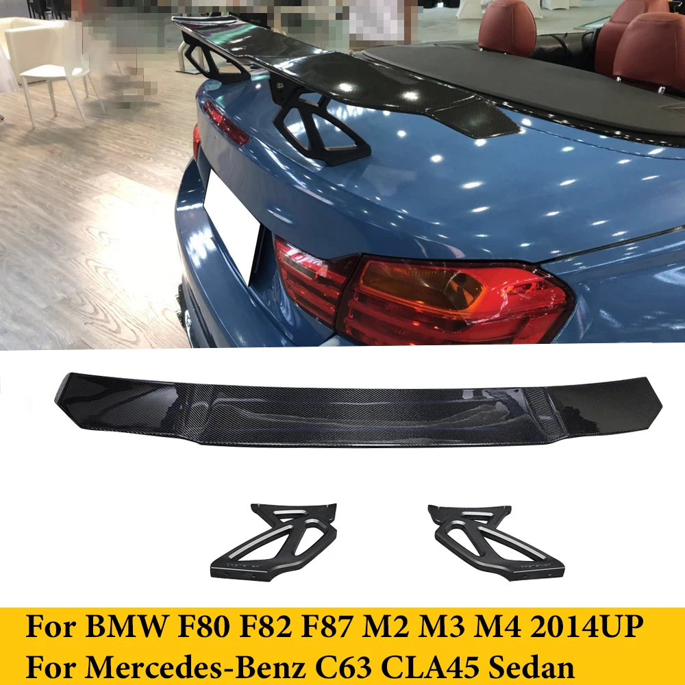 For BMW F80 F82 F87 M2 M3 M4/Mercedes-Benz C63 CLA45 Sedan Carbon Fiber Rear Trunk Lip GT Wing Spoiler Car Styling