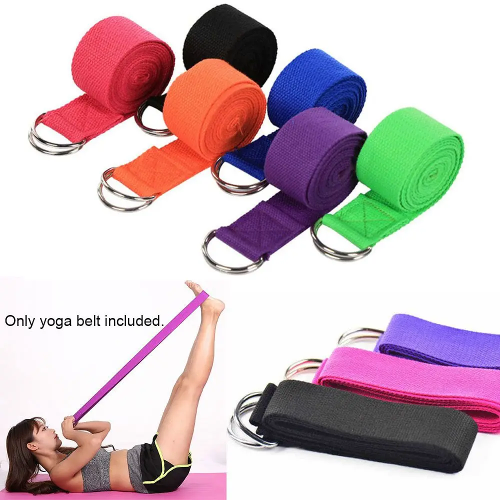 High quality Sport Tool Figure Waist Leg Exercise Gym Rope D-Ring Belt Women Fitness Accessories Yoga Stretch Strap