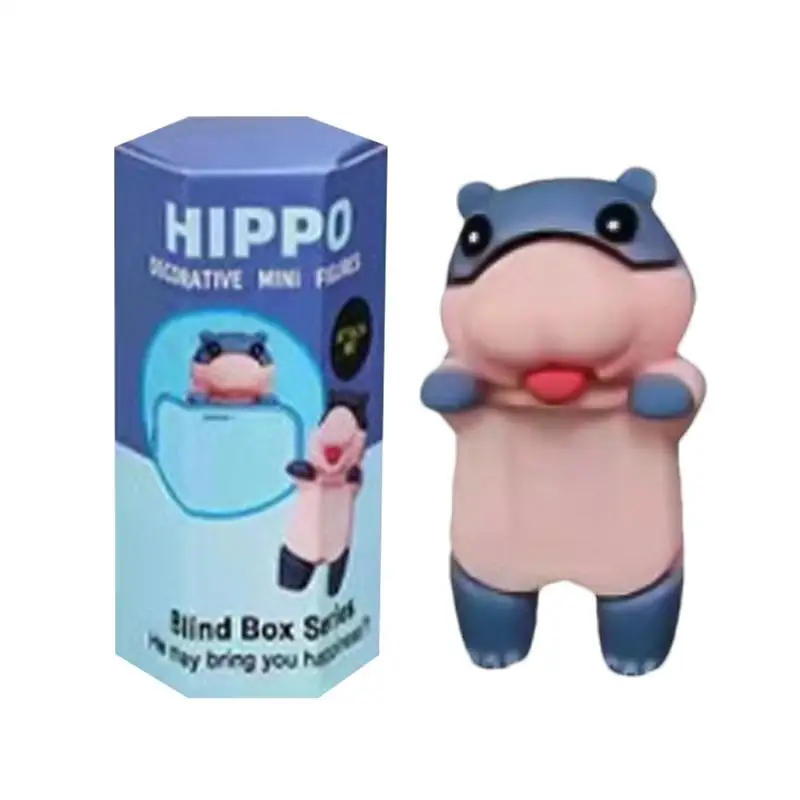

Small Hippo Statue Miniature Hippo Creative Car Hippo Ornaments Festive Christmas Tree Bookshelf Table Decoration Christmas Gift