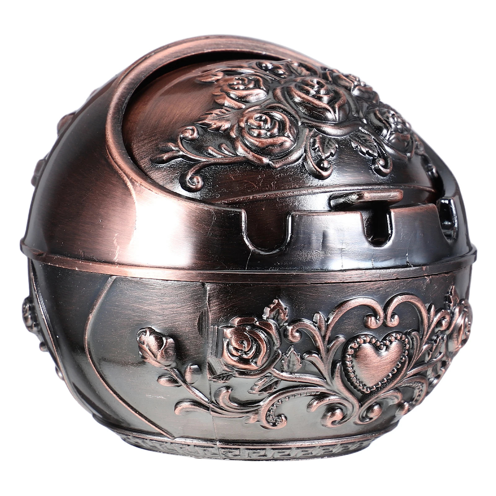 

Creative Ashtray Car Outdoors Holder Pocket Trays with Lid Copper for Men outside Patio Travel