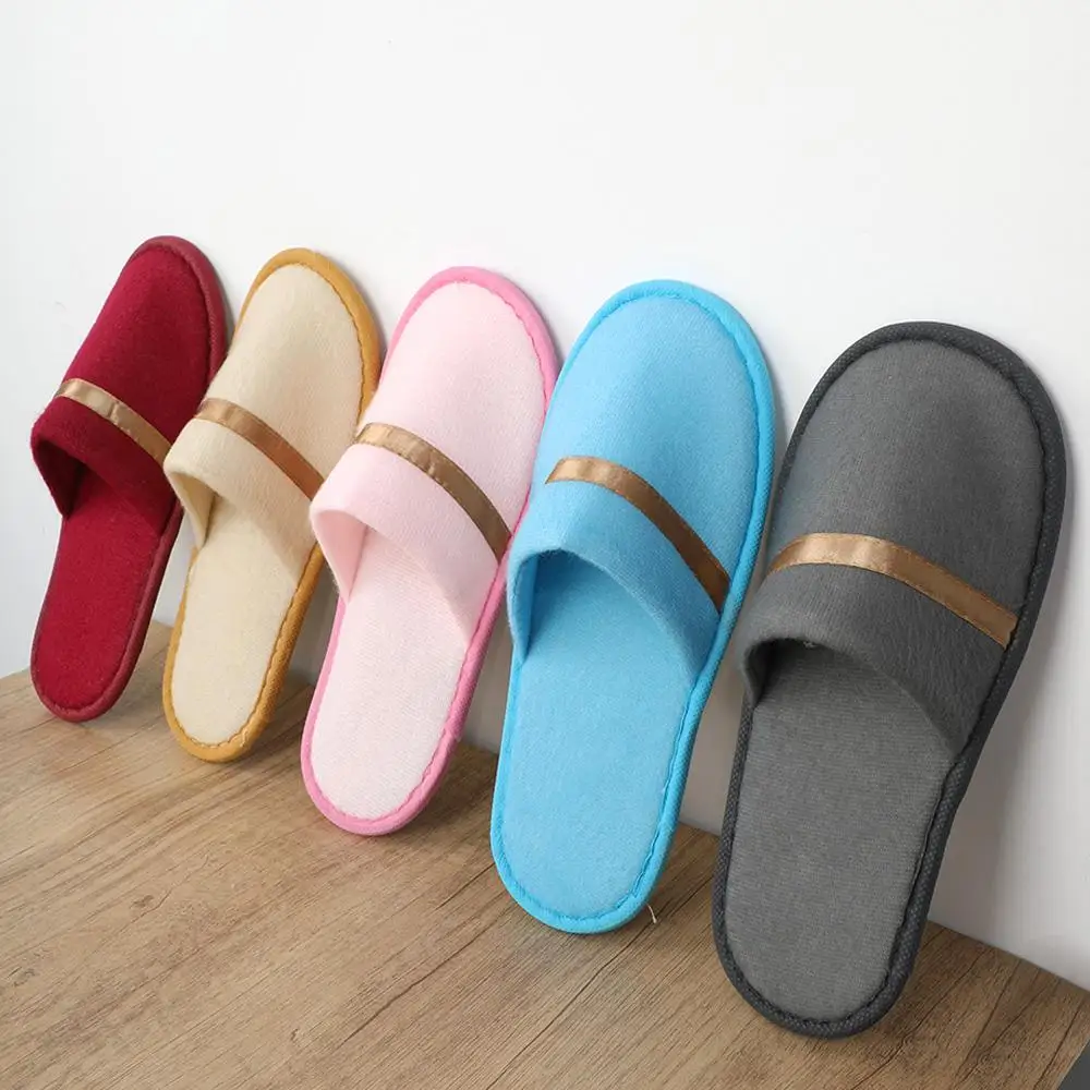 Hot Sale!Coral Fleece Slippers Travel SPA Hotel Non-slip Slippers Women Men All-inclusive Slippers Flip Flop Home Guest Slippers