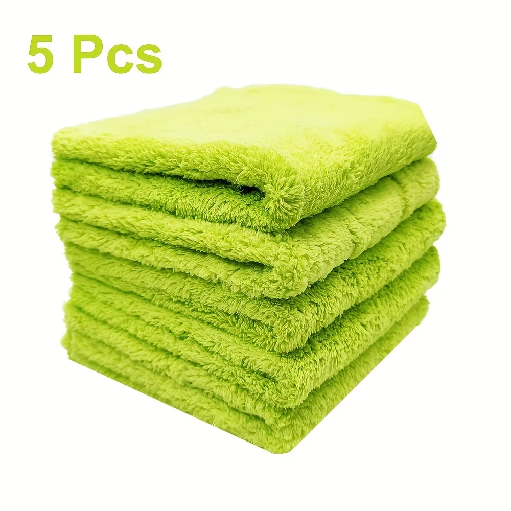1/3/5er-Pack 400GSM Randlose Mikrofaser-Autodetailing-Tücher 16x16 Zoll Ultra Weiche Saugfähige Wasch-, Trocknungs-, Polier- und Reinigungstücher