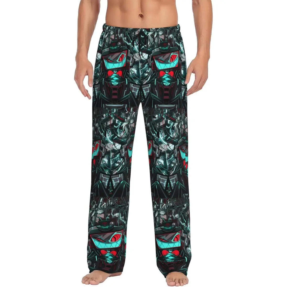 

Custom Printed Men Hazbins Hotels Pajama Pants Cartoon Sleepwear Sleep Lounge Bottoms with Pockets