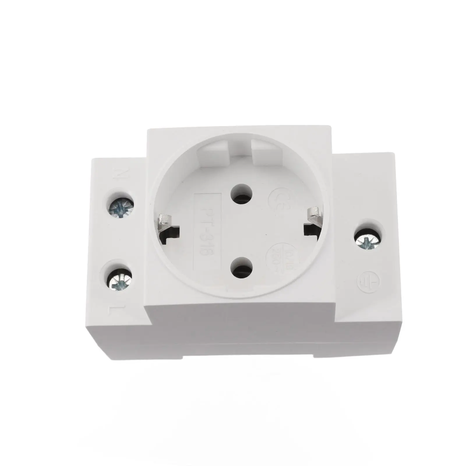 1pcs DIN Rail Socket Uilt In Protective Contact For Earthing Contact Outlet For Dist GAW 2024 New EU/FR/UK Models Power Socket