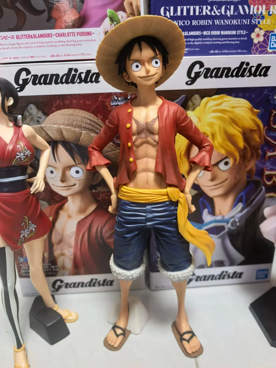 28CM One Piece Anime-Figur Monkey D. Luffy mit Drei Wechselgesichtern Actionfigur PVC-Modell Sammlerstück Spielzeug Geschenk für Kinder – Detail 3