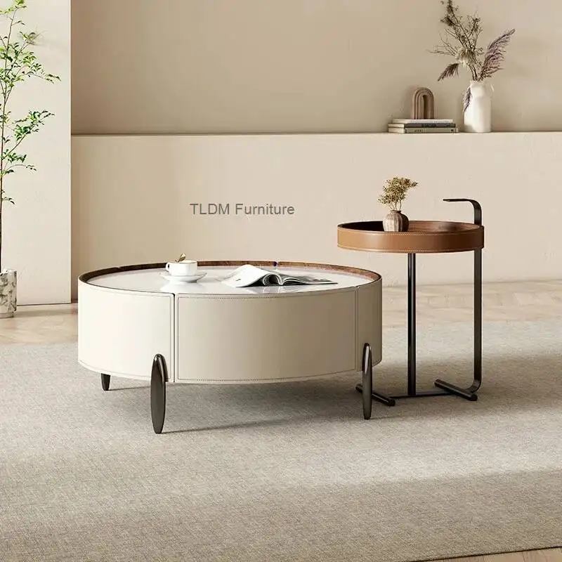 Living Side Table Luxury Modern Bedroom Room Kitchen Designer Standing Round Table Moving Coffee Meubles Lounge Suite Furniture