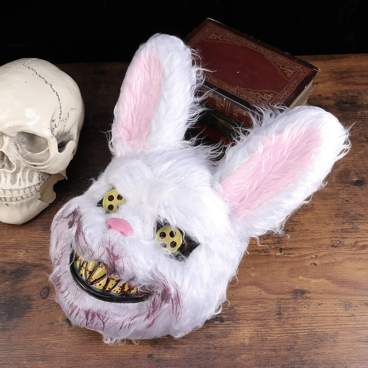 

Scary Rabbit Mask Premium Quality Comfortable Fit for Most Adults Party Prop for Cosplay Halloween Masquerade Celebration