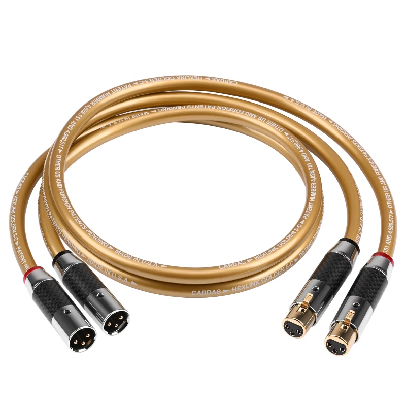 ATAUDIO 1 para XLR kabel Audio Hi-end OFC Core 2XLR męski do 2XLR żeński z czystym wtyczka powlekana miedziane złote dla wzmacniacza mikser Audio