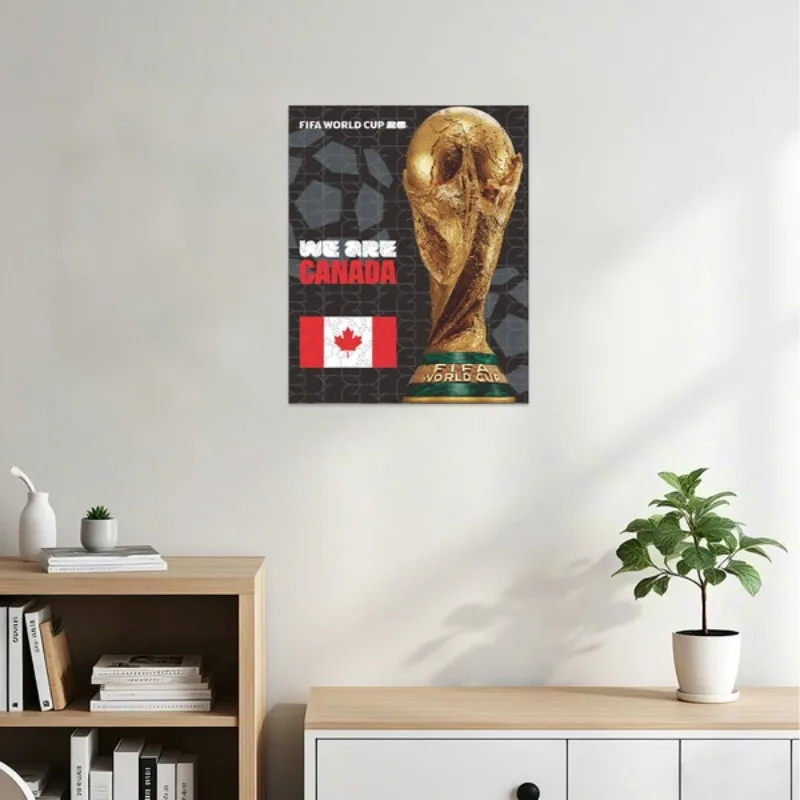 FIFA World Cup Canada Trophy Theme Wooden Jigsaw Puzzle Soccer Match Souvenir Puzzle Unique Collectible Gift for Football Fans view 5