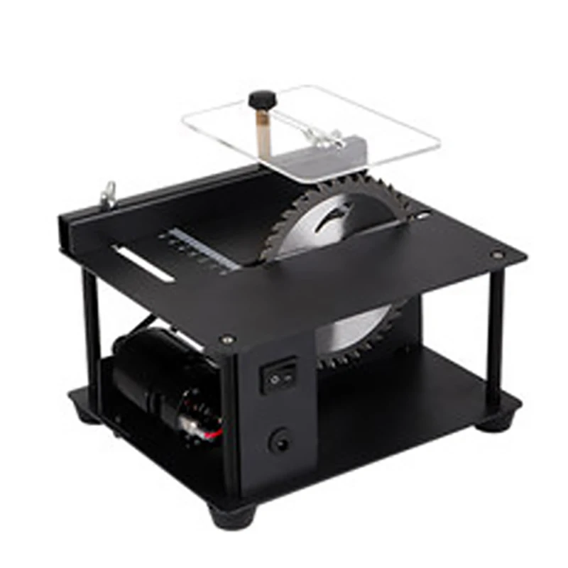 150W Multifunctional Mini Table Saw DC Woodworking Sliding Table Saw Jade Handmade DIY Crafts Cutting Machine Angle Cut Tools