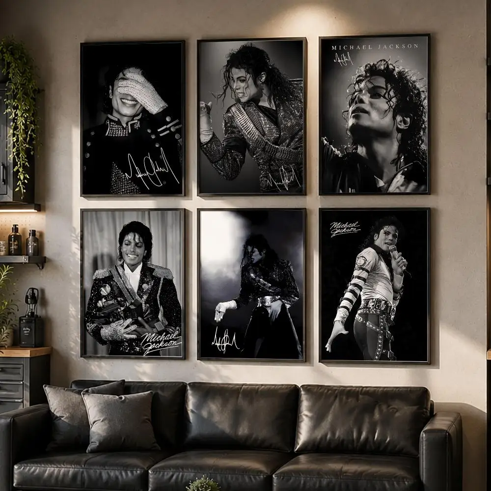 M-Michael Jackson Singer Album Poster HD Home Wall Stickers House Hallway Living Room Bedroom Bar Office Decor Art Prints