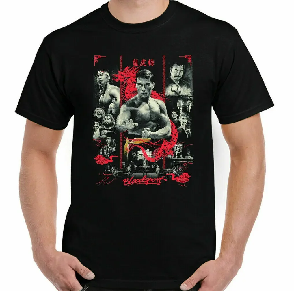 Mens Martial Arts Jean Claude Van Damme Movie Top Frank Dux classic figure Bloodsport T-Shirt jojo bizarre adventure