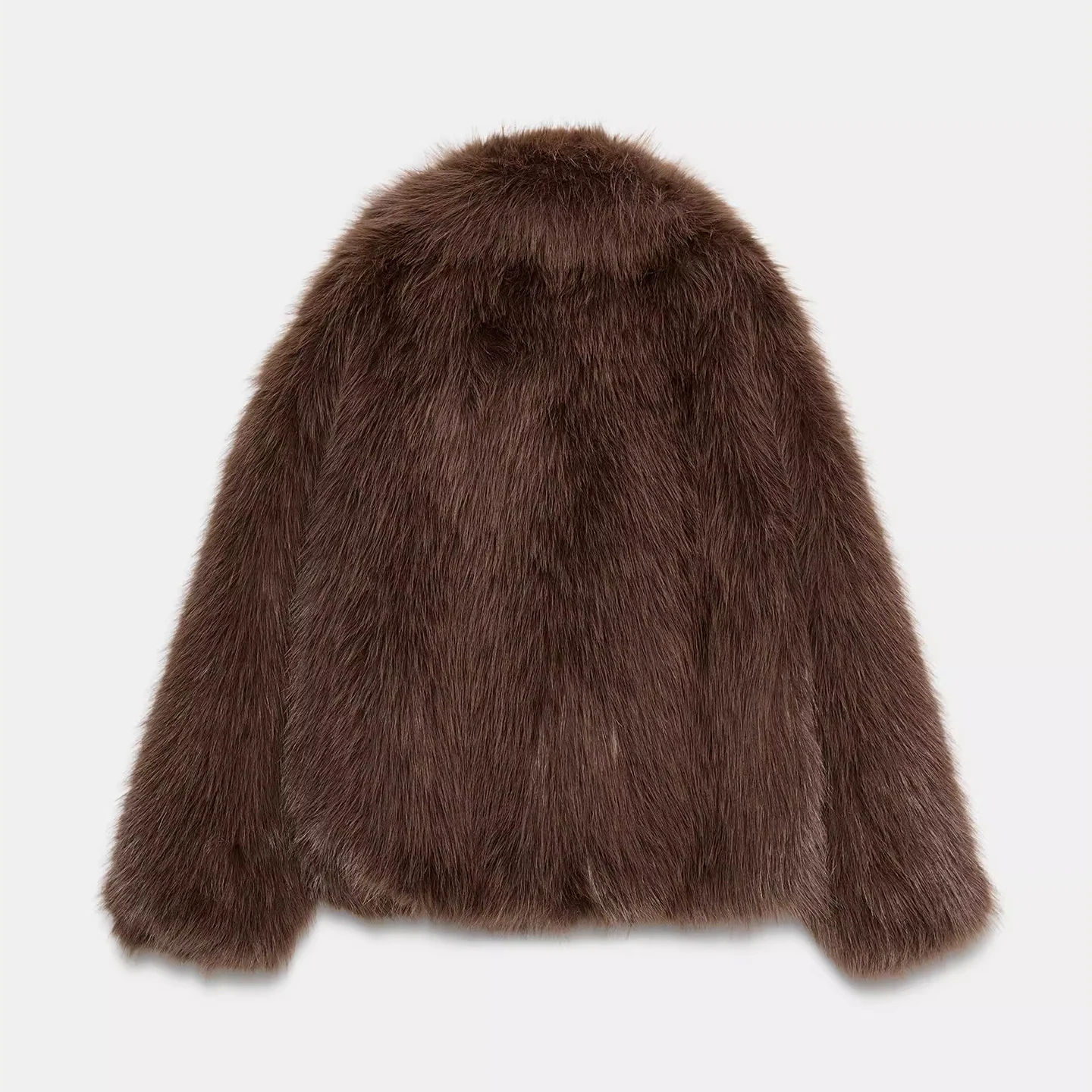 Faionable ort الفراء الاصطناعي Jaet المرأة Sle الخريف 2025 Z الوقوف صالح طويل Sve السيدات ملابس خارجية #4