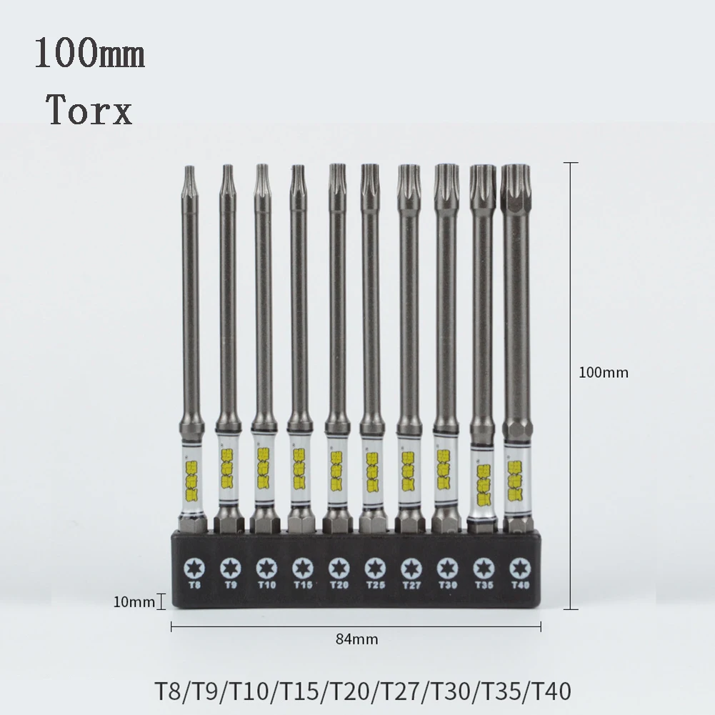 10pcs 1/4 Screwdriver Bit Set Magnetic Impact Cross Hexagonal Torx With Bit Holder For Socket Switch Power Tool