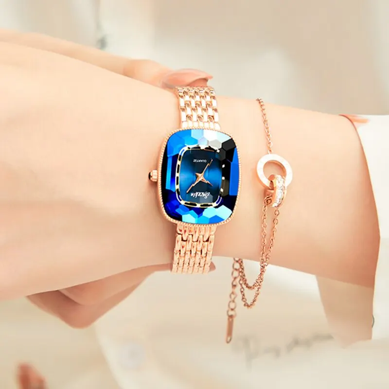 Gold Watch Ladies Square Women Watches Top Brand Luxury Golden Quartz Stainless Steel Waterproof Wrist Watch Reloj Mujer