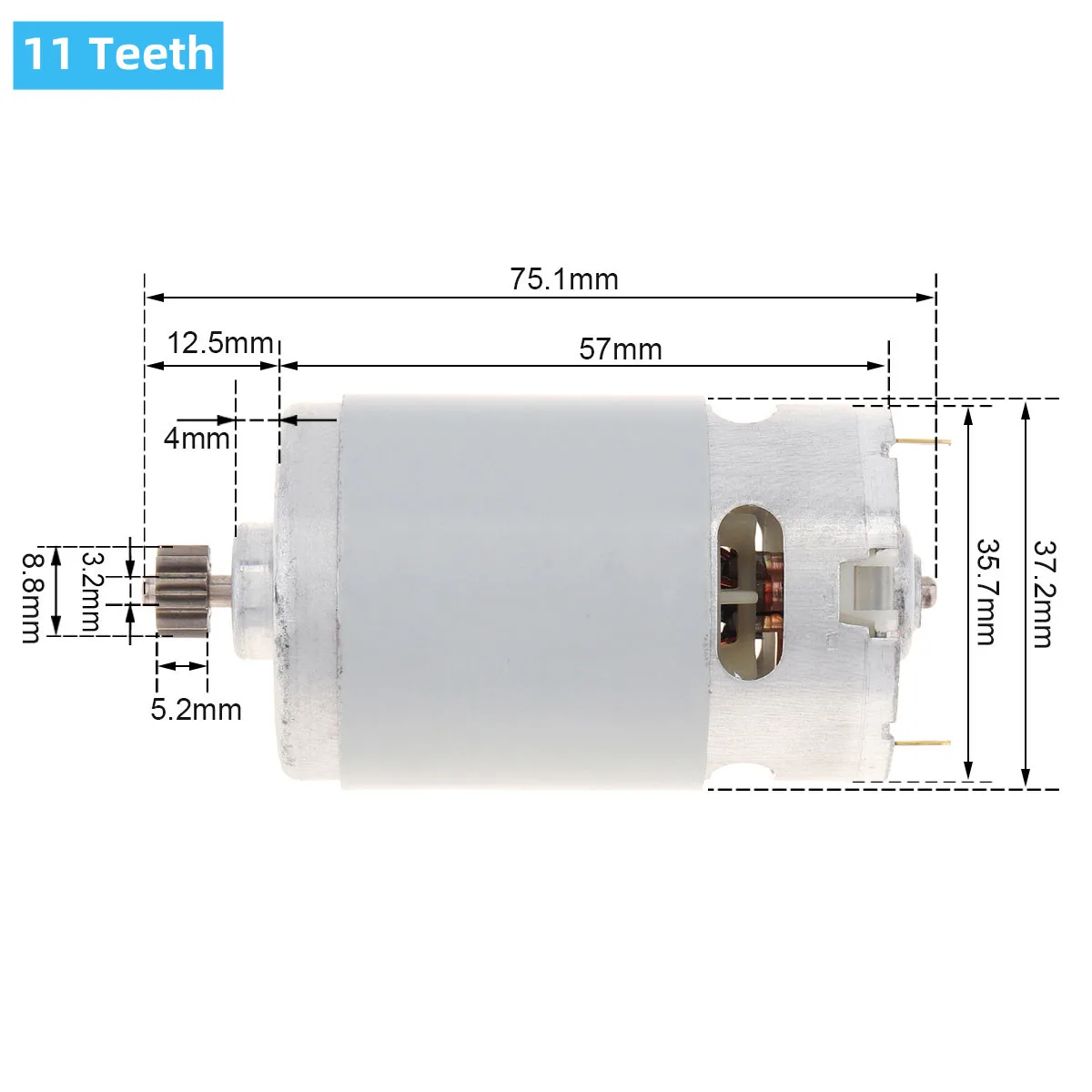 RS550 Gleichstrommotor 10,8 V/12 V/16,8 V/18 V/21 V Mikro-Elektroschraubermotoren mit 9/11/12/13/14/15 Zähnen Getriebemotor mit hohem Drehmoment – Detail 14