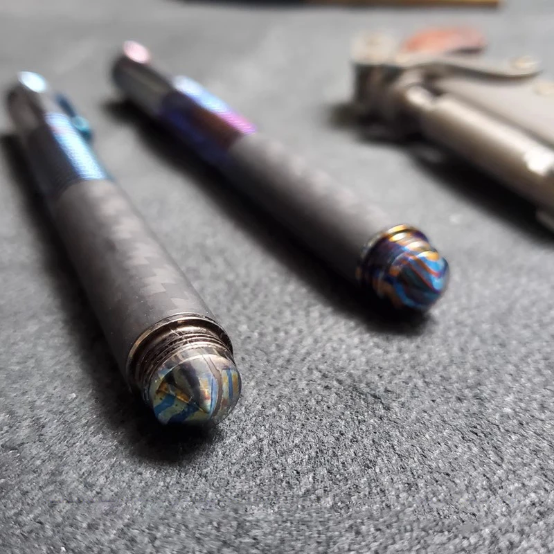 Titanium Damascus Carbon fiber EDC Signature Pen With Writing Multi-functional Portable Pen Ball Point Pen