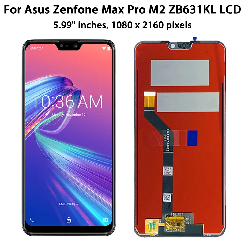 Écran tactile LCD de remplacement, 6.26 pouces, pour Bali Zenfone Max Pro (M2) ZB631KL X01BDA