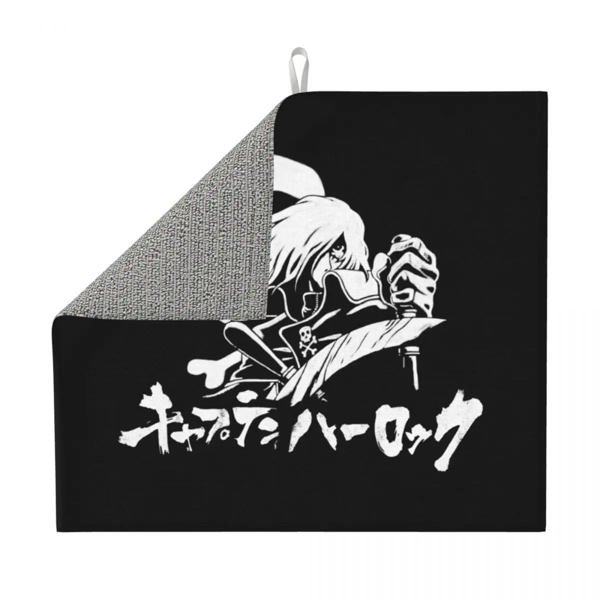 Cool Space Pirate Captain Harlock Dish Drying Pad Custom Absorbent Manga Anime Microfiber Fast Dry Drainer Mats