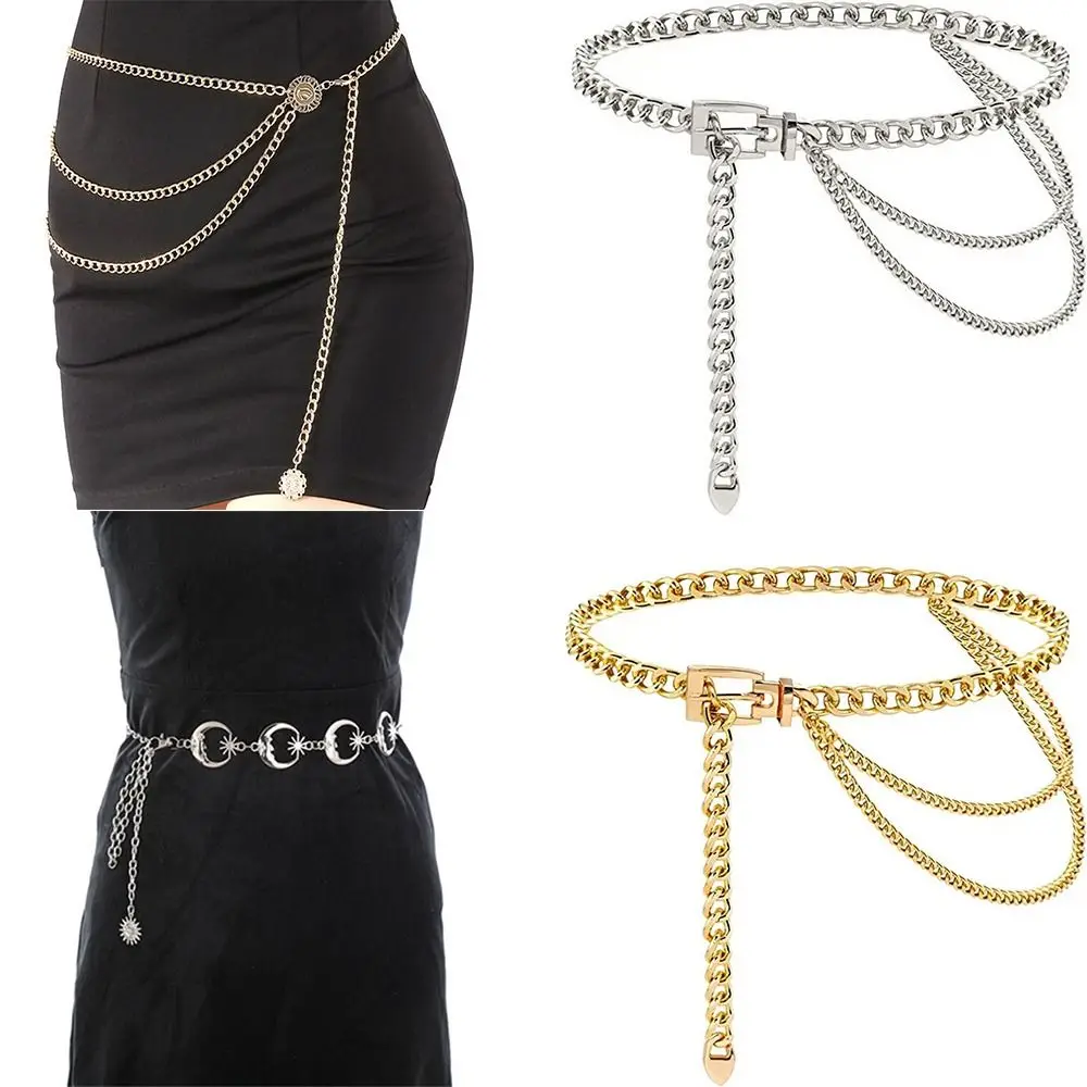 

Женская многослойная цепочка на талию, цепочка из нержавеющей стали в стиле панк, Ювелирное Украшение для тела