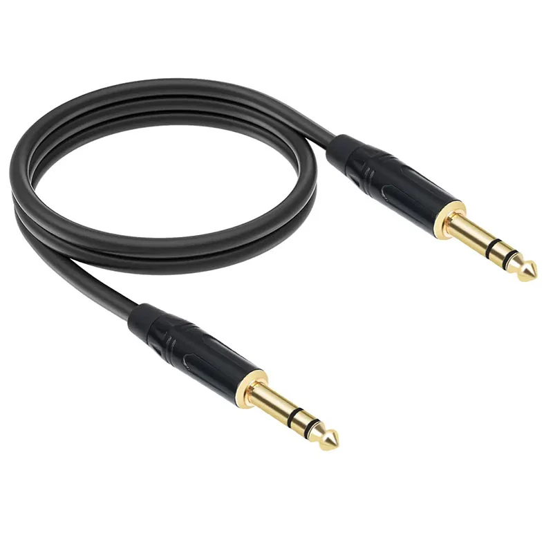 6.5mm TRS Balanced Audio Cable Male To Male Stereo 1/4 Inch Triple Core Cord For Electronic Drum Electric Piano Speaker Amplifie