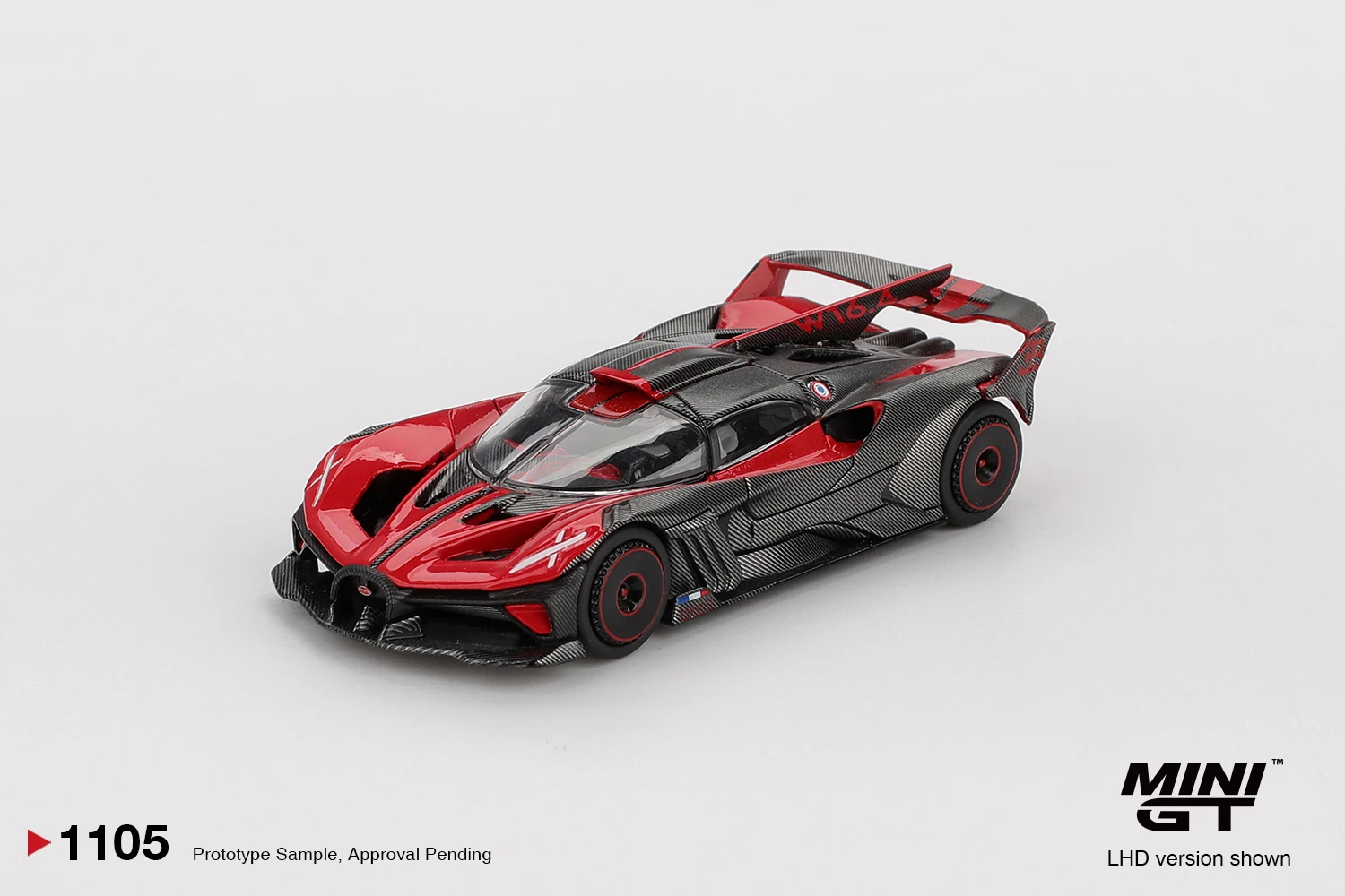 MINIGT 1/64 Bugatti Bolide Red MGT01105-CH Cars Alloy Diecast Metal Model Kids Toys Boys