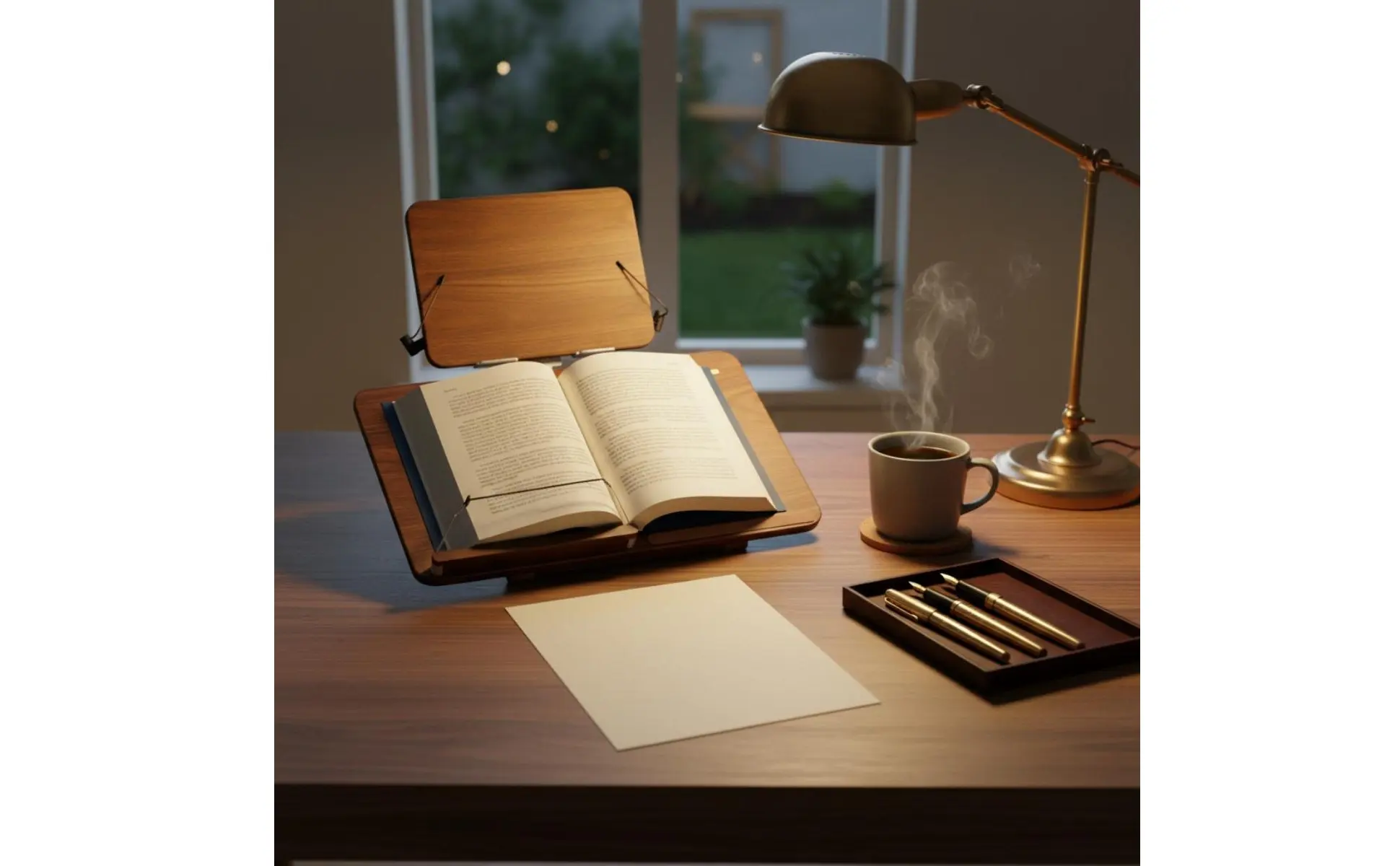 Desktop Perusing and Writing Station Multifunctional Double Tier Perusing Stand Wooden Adjustable Book Holder Ergonomic Design