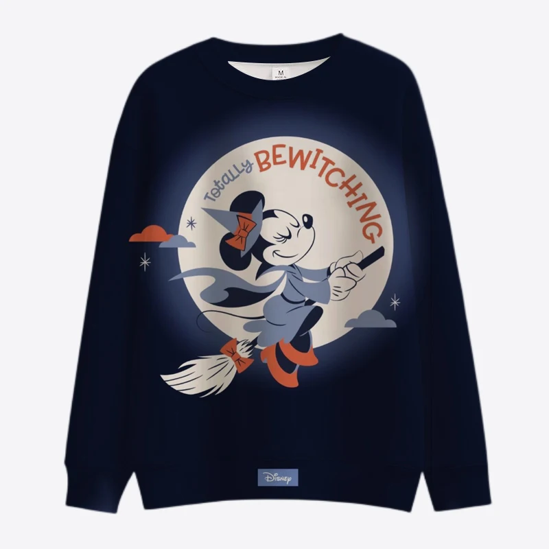 Cartoon Disney Minnie Mickey Sweatshirt Ladies Crewneck Loose Pullover Hoodie Autumn Fun Print Long Sleeve Top