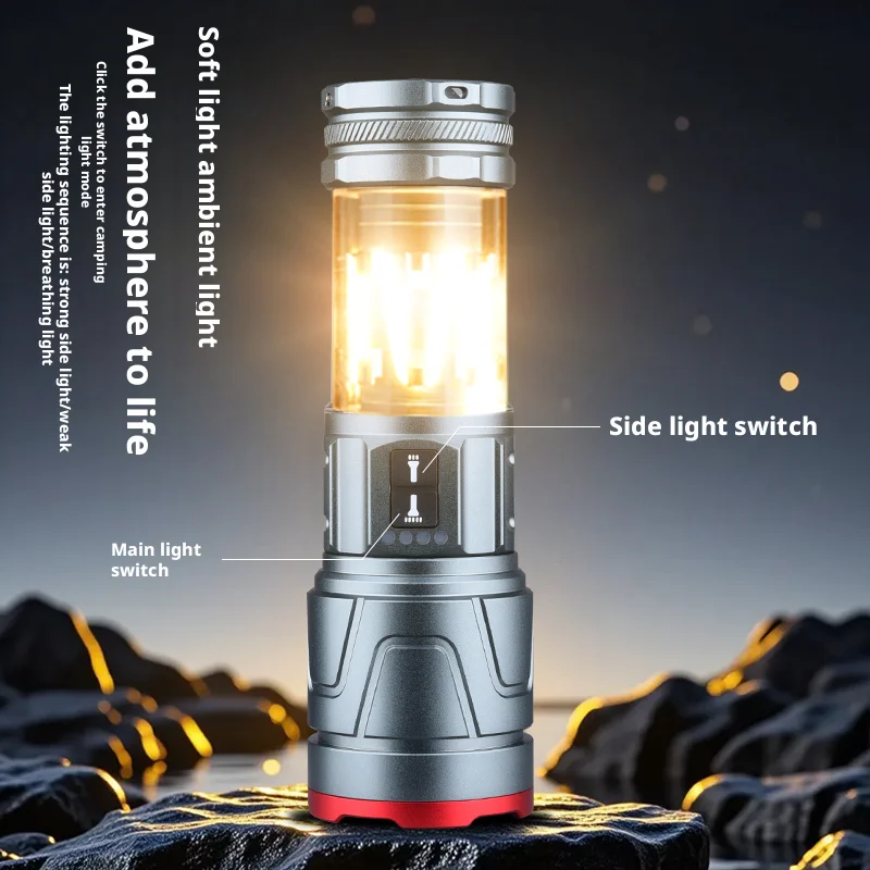 Multi-Functional LED Flashlight High-Brightness Rechargeable USB Emergency Home Use Handheld Torch Light