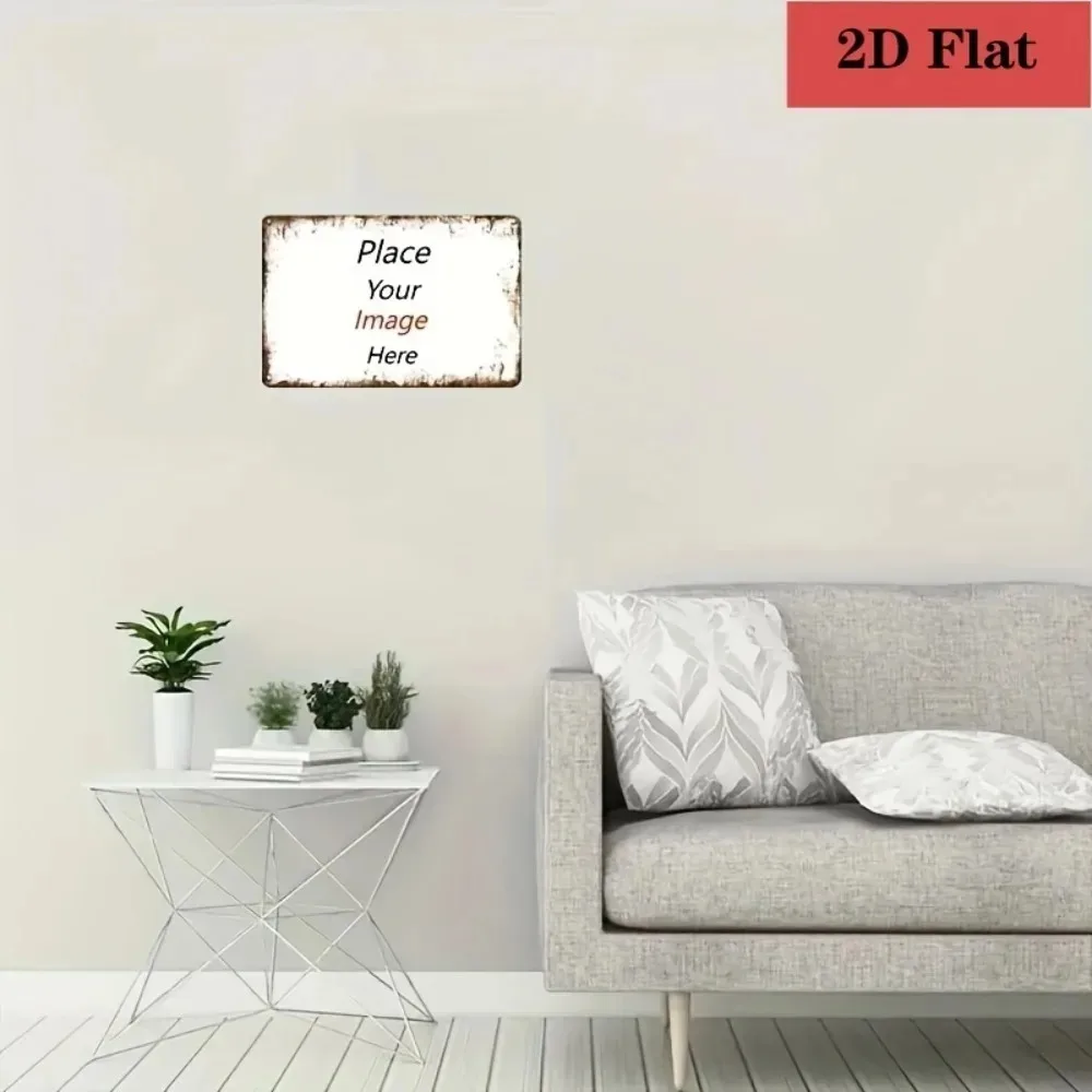 CIFbuy 8x12In Customizable Metal Plaque, Personalized Print Waterproof Dustproof Cafe Bar Home Wall Art Ornament