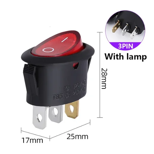 KCD1 KCD7 Oval Rocker Boat Switch 2-pin 2-speed 3-pin 2-speed 3-speed Fan with LED Kettle Power Switch 6A 250VAC 10A 125VAC - zdjęcie 1