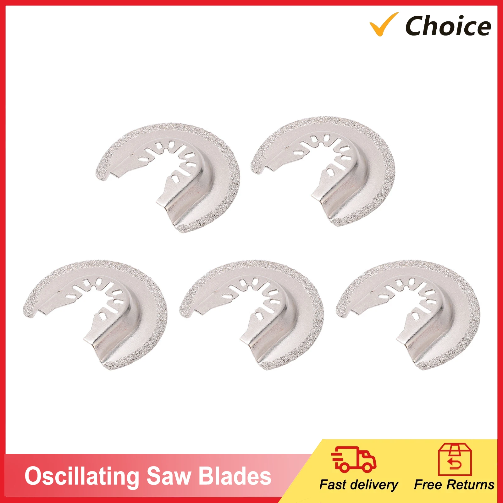 

5Pcs Oscillating Saw Blades Universal Diamond Carbide for Tile Grout Concrete Masonry Removal Carbide Oscillating Saw Blades