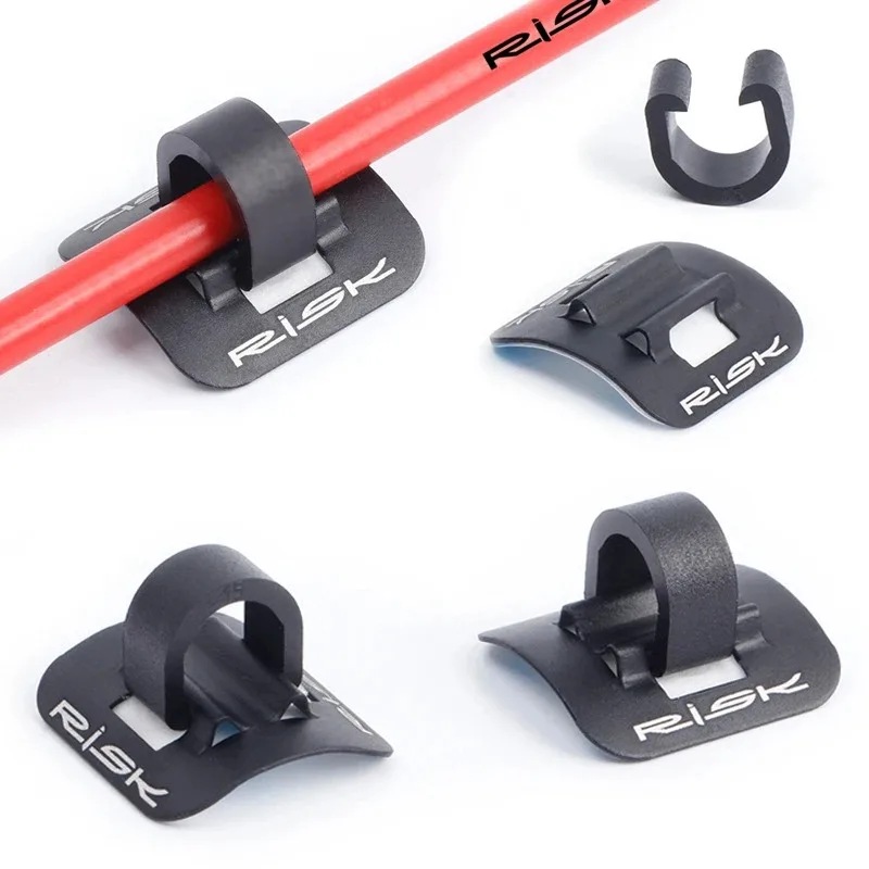 2/4/6Pcs Aluminum Bike Oil Tube Fixed Clamp Adapter Stick-on Cable Guide Bicycle Shift Brake Housing Line Buckle Tube Clip