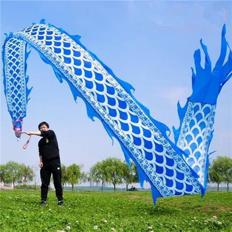 

Blue White Dragon Dance Props For Festival Performance Fitness Dragon Products New Year Traditional Gifts