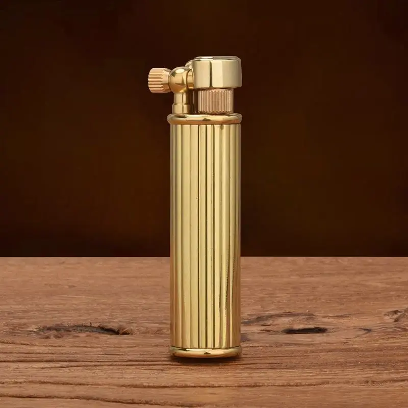 3 Style Retro Cylindrical Brass Kerosene Oil Lighters For Pipe Cigarette