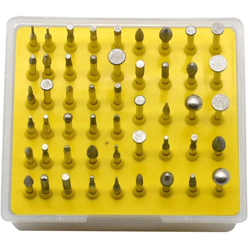 طقم نتوءات دوارة مطلية بالماس ، أدوات ساق ، طقم دغ ماسي للمجوهرات ، زجاج ، حجر ، سيراميك ، إلخ ، 1 ، 8 "، 50