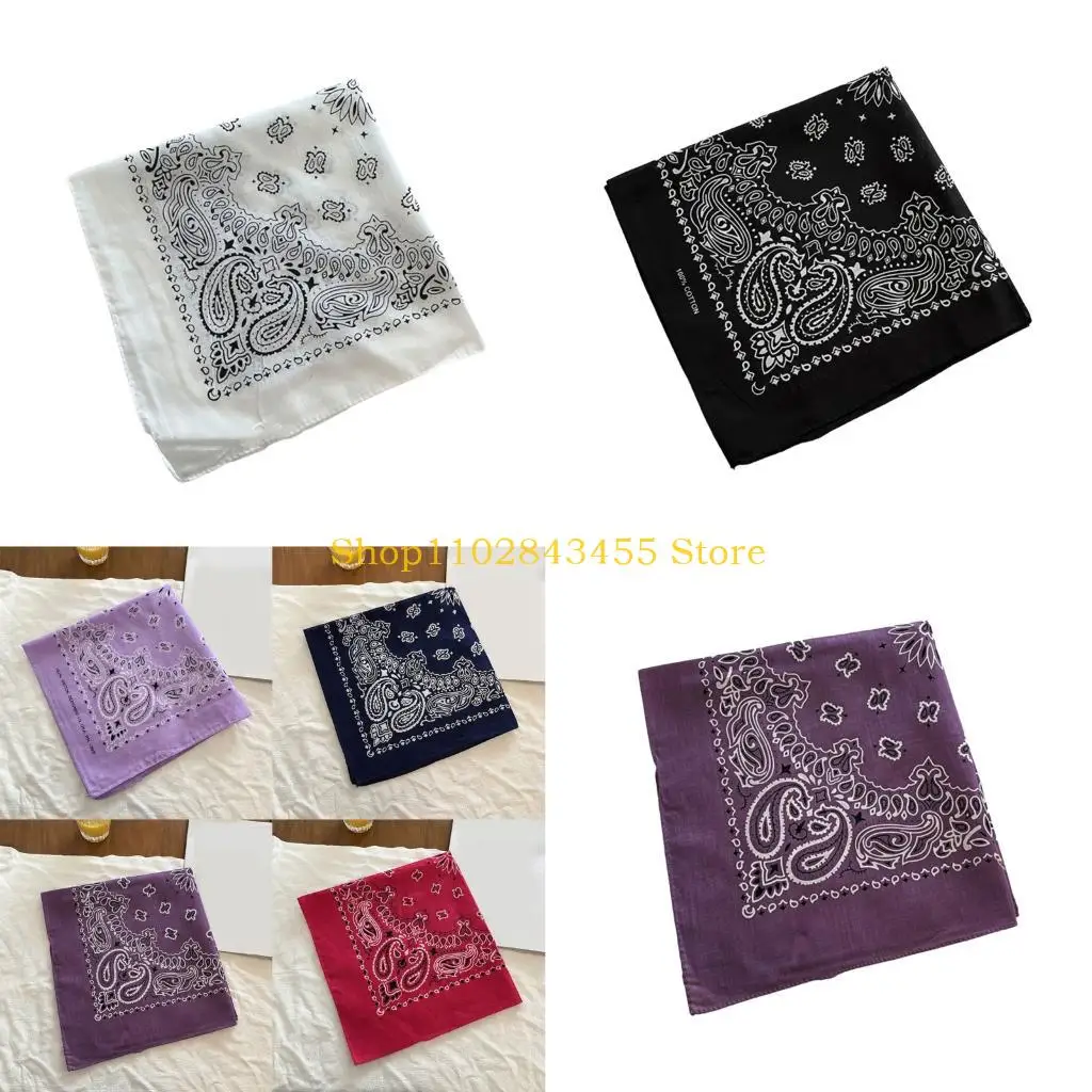 49MC Unisex Cotton Bandana Head Scarf Cashew Pattern Street Wear Fashion Headwrap