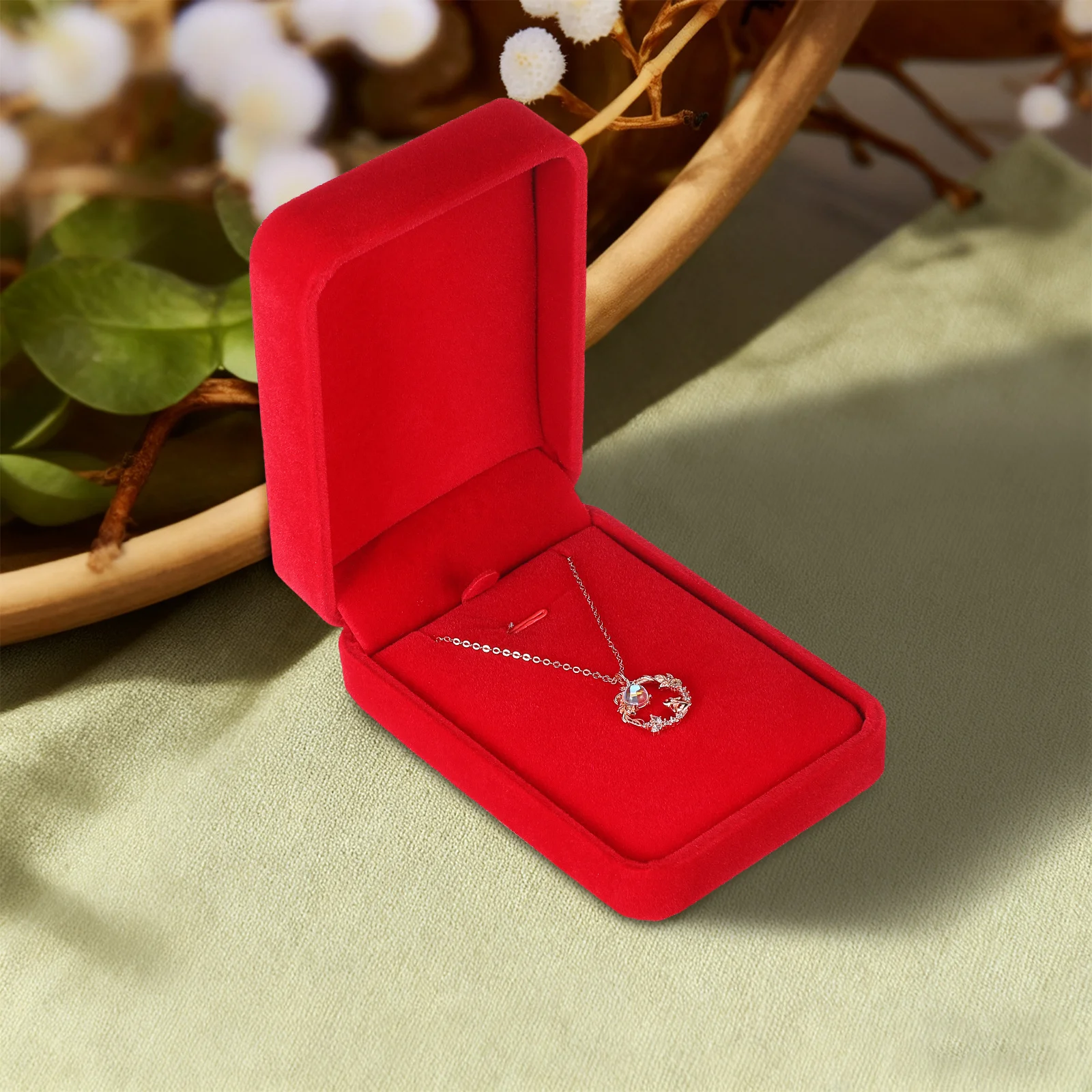 

12Pcs Jewelry Organizer Storage Box Necklace Pendant Display Case Holder Compact for Rings Travel Use Velvet Jewelry Box Case