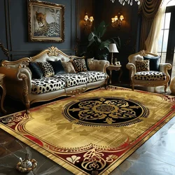 Luxury Golden Carpet Living Room Decoration Home Sofa Table Beside Carpets Bedroom Hotel Hall Non-slip Soft Floor Mats Tapete