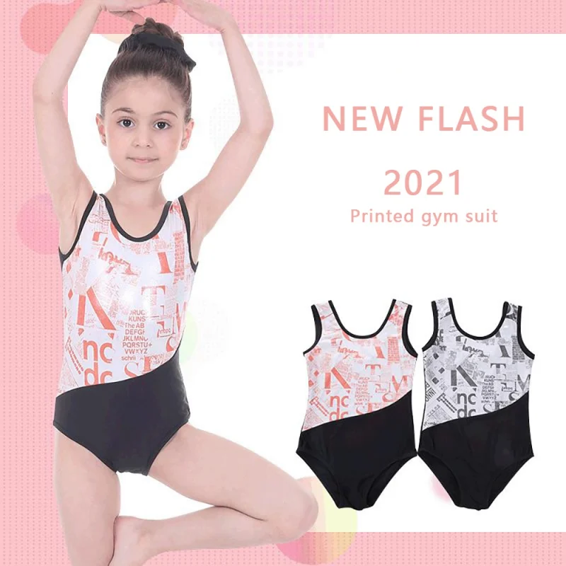 Ragazze dei capretti di Balletto Body Per Bambini Dancewear di Un Pezzo Ginnastica Formazione Stampa Activewear Costume di Scena