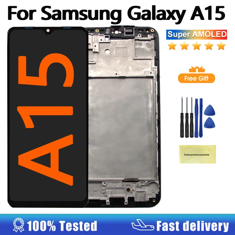 AMOLED A15 LCD For Samsung Galaxy A15 4G/5G LCD Display Touch Screen Digitizer Assembly Replacement For Samsung A155F A156B LCD