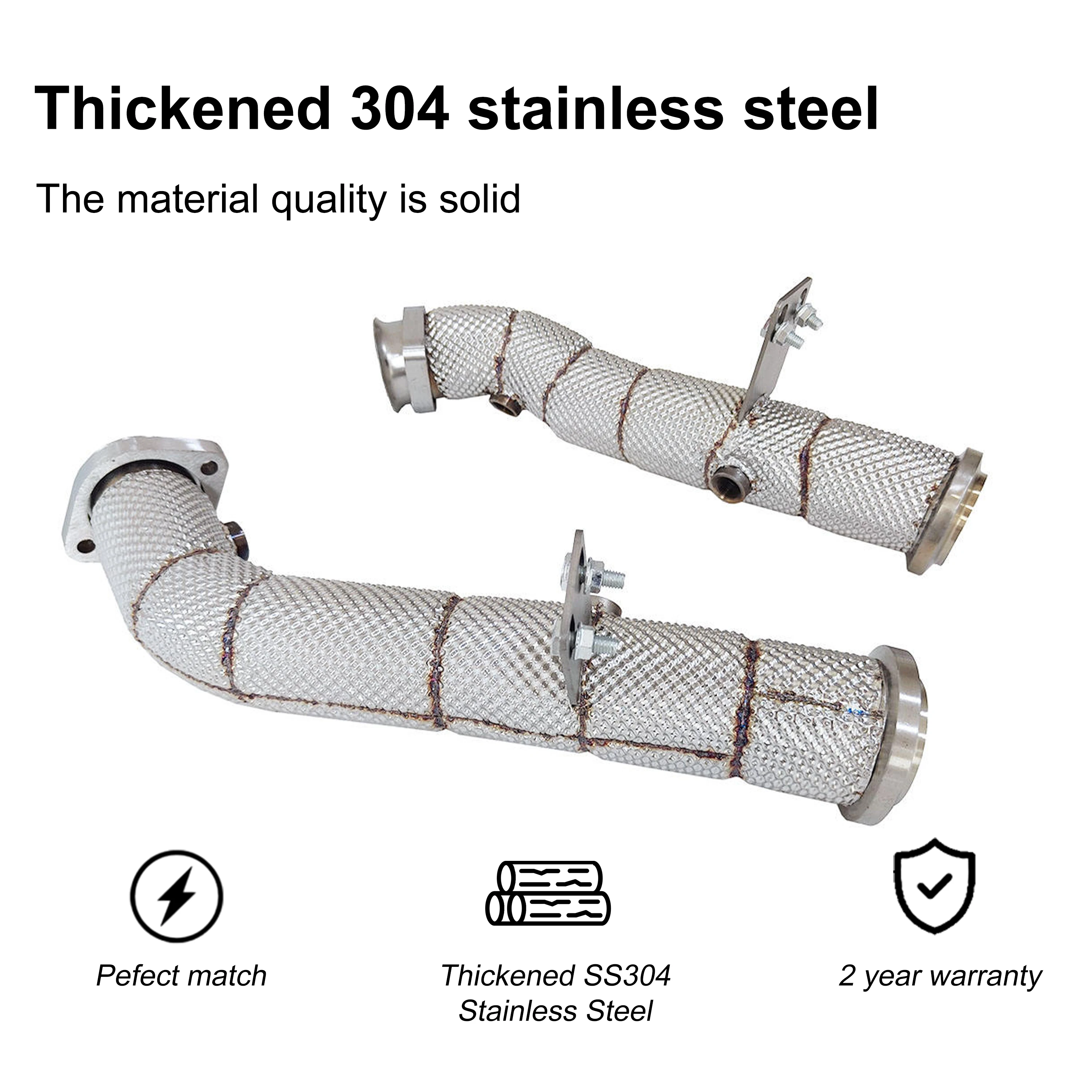 Edelstahl-Hochleistungs-Sport-Downpipe-Auspuffkopf für Mercedes-Benz C43 3.0T 2016-2019 mit Wärmeisolierung zur Leistungssteigerung – Detail 6