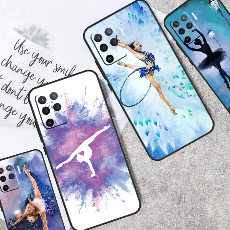 Gymnastics Oil Painting For OPPO A17 A16 A15 A54 A74 A94 A53S A57S A77 A52 A72 A5 A9 A53 A76 A96 A58 A78 A98 Case